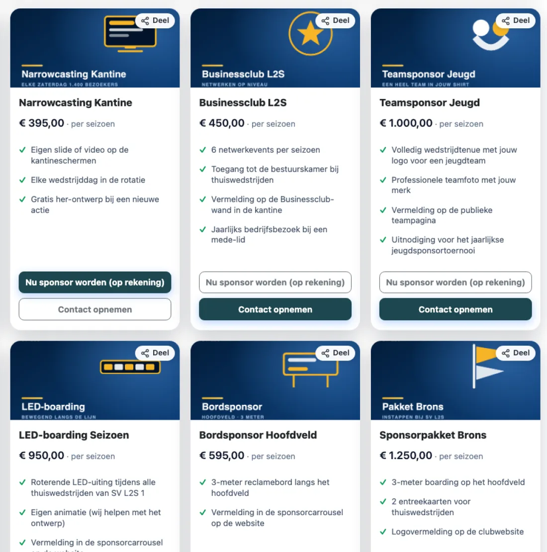 Sponsorcatalogus van demo-club SV L2S